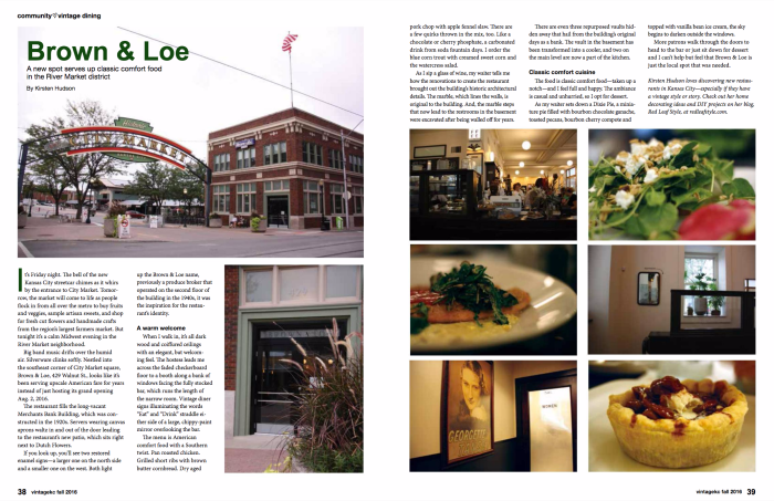 Brown & Loe article featured in VintgeKC magazine